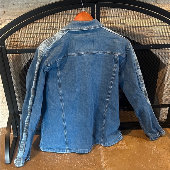 Men’s M Levi's Track Coach Side Stripe Blue Denim Jacket - Picture 10 of 10